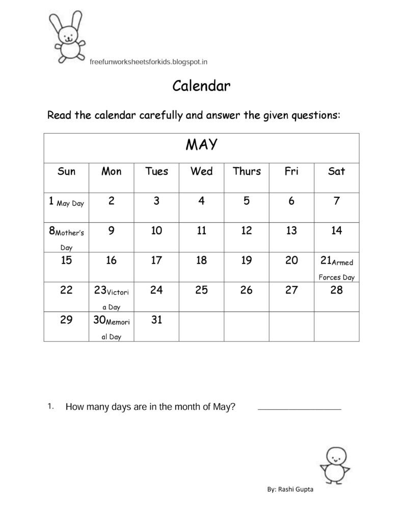 Calendar FreeFunWorkSheetsForKids Calendar freefunworksheetsforkids